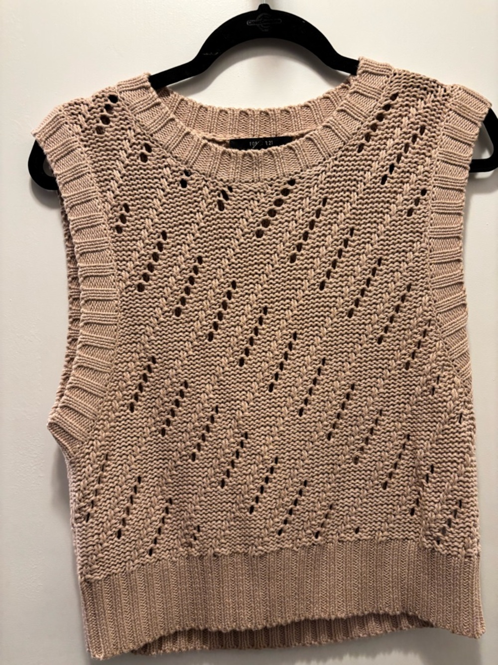 Forever 21 Openwork Knit Tank in Light Taupe